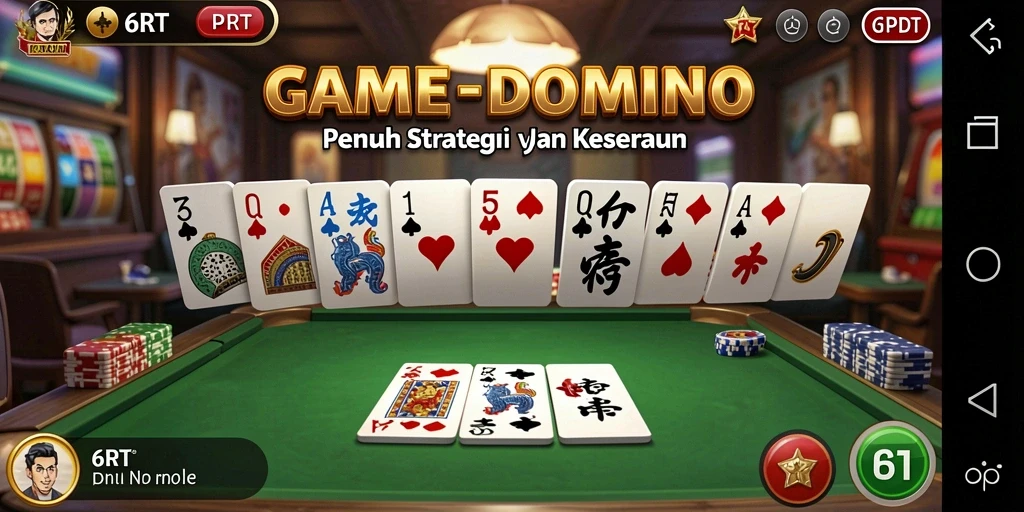 Screenshot gameplay seru dari 6RT dengan gaya permainan Domino.