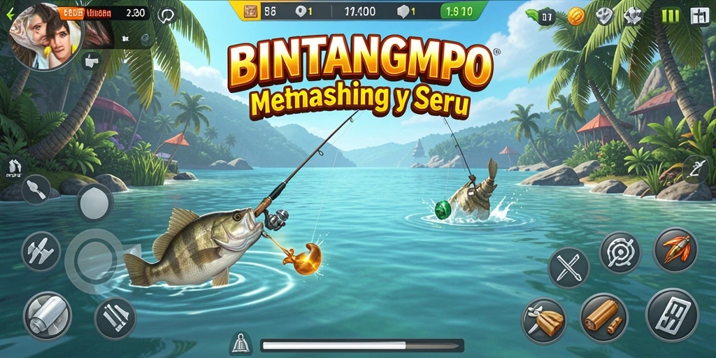 Gameplay BINTANGMPO dengan suasana memancing yang menarik.