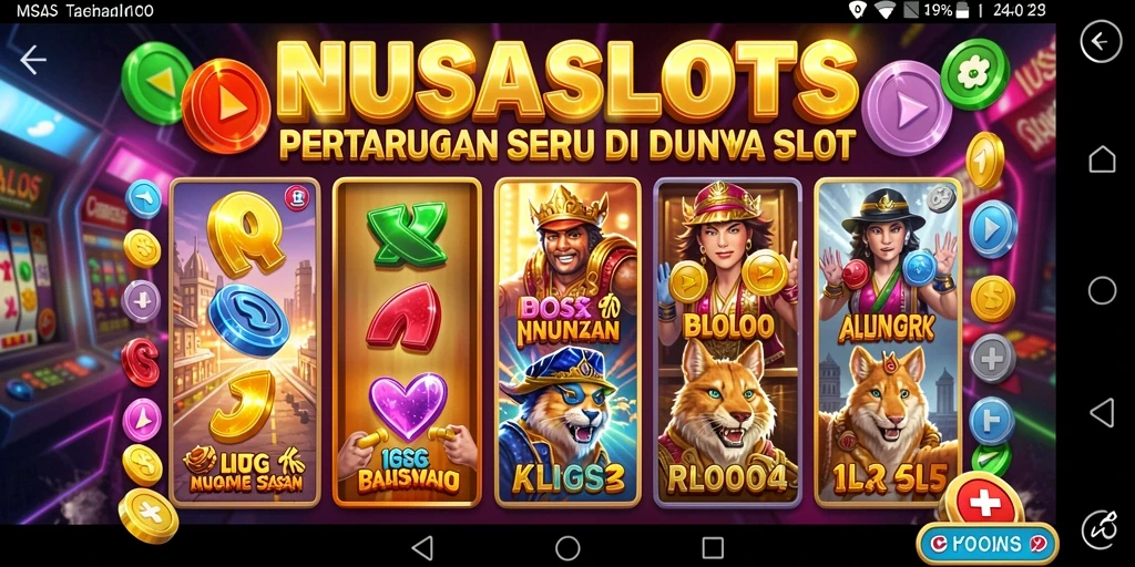 Tampilan seru gameplay NUSASLOTS di arena pertarungan.