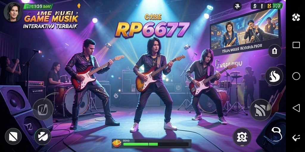 Tampilan gameplay RP6677 yang menampilkan keseruan bermain musik.