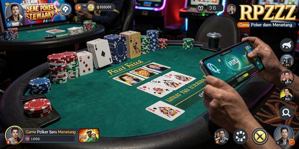 Tampilan gameplay RPZZZ yang menarik saat bermain poker.