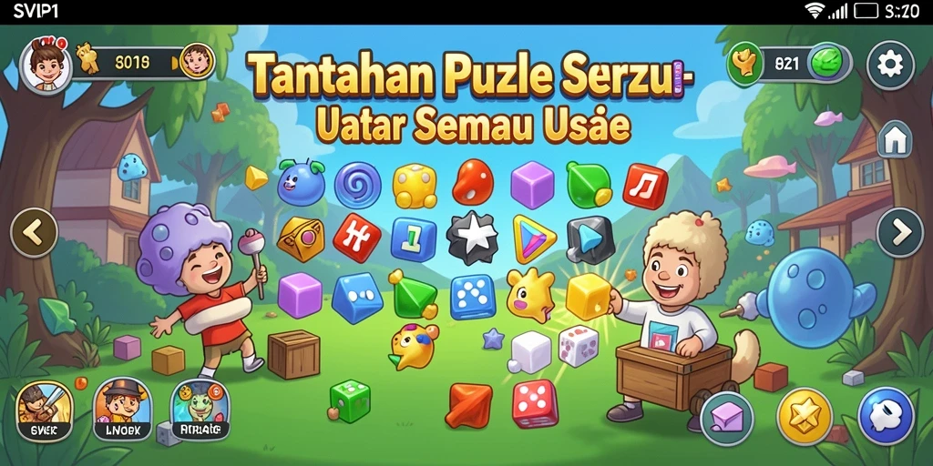 Tampilan dinamis gameplay Puzzle di SVIP1 yang seru.