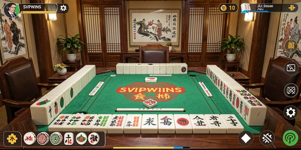 Screenshot utama SVIPWINS menampilkan gameplay Mahjong yang menarik.