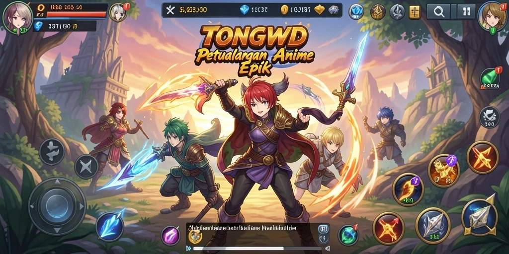 Tampilan gameplay TONGWD menampilkan aksi seru dan karakter menarik.
