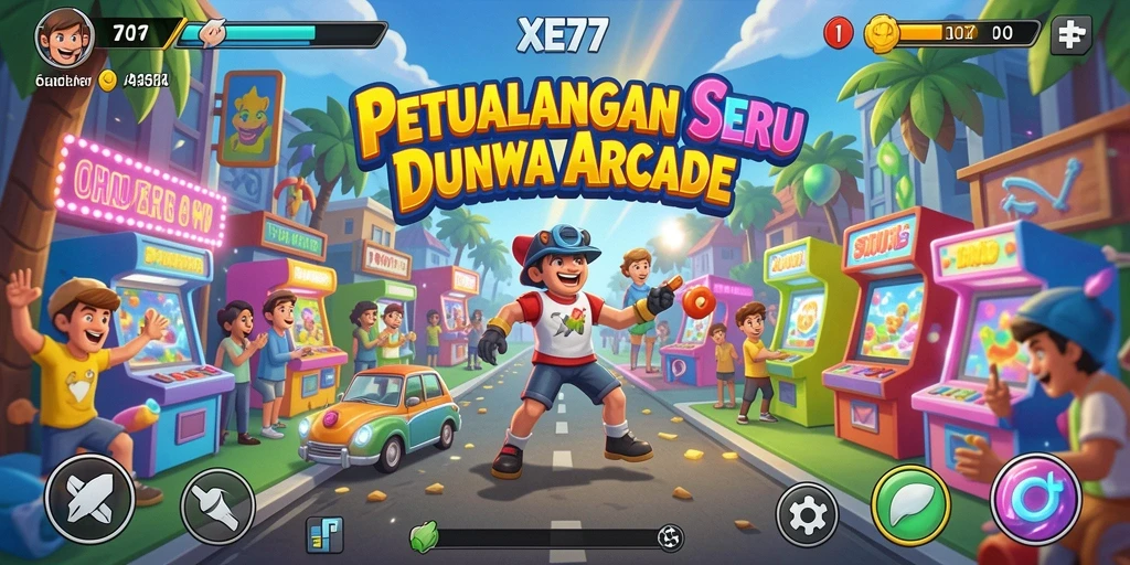 Tampilan menarik gameplay XE77 dengan karakter yang beragam dan tantangan seru.